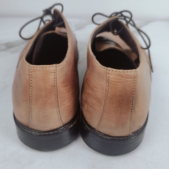 VTG Y2K Mivano Italia Cognac Brown Leather Plain Toe Oxford Dress Shoes, Sz 12 main image 8